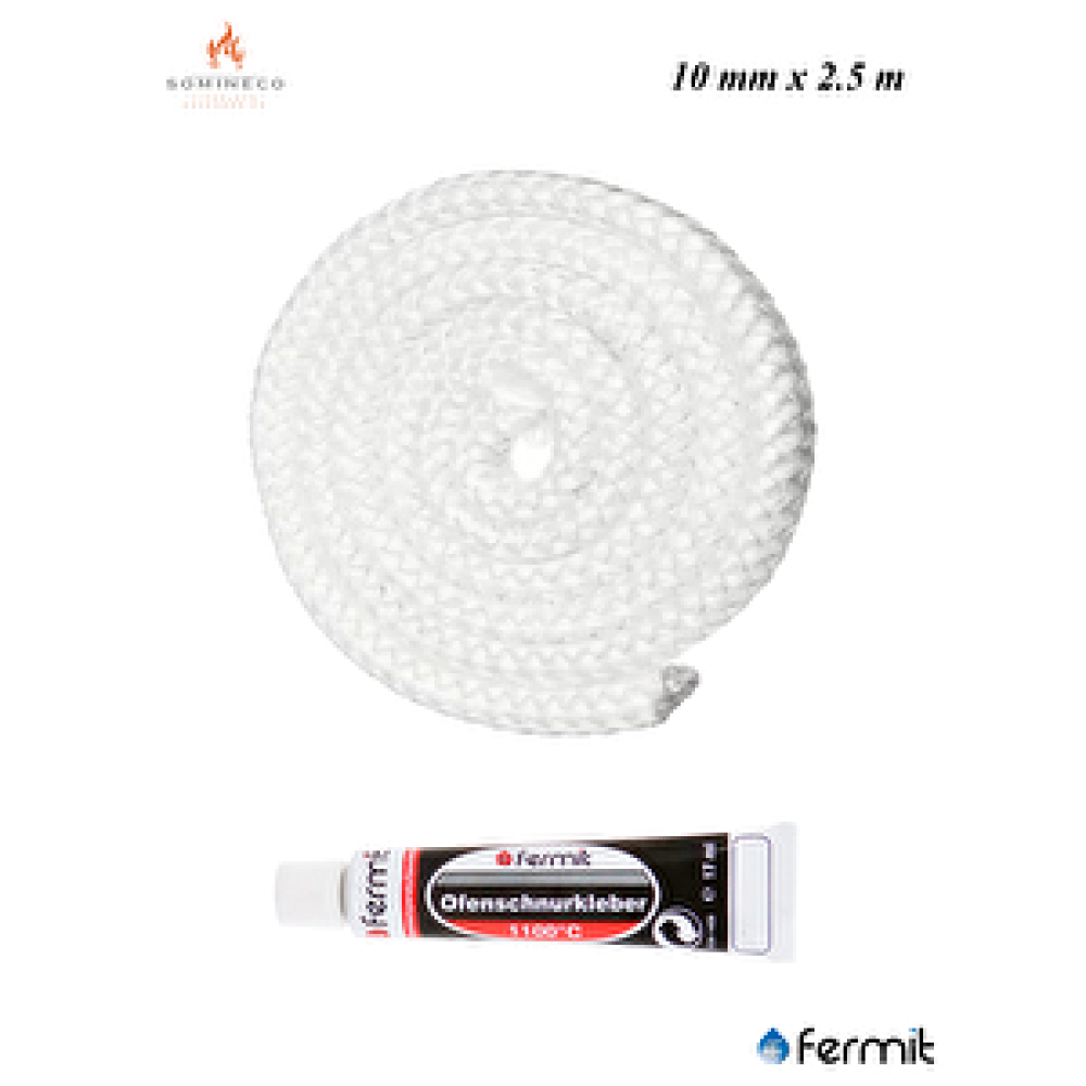 SOMINECO Ithal Fiberglass Yanmaz Soba Şömine Fitili 10 Mm X 2.5m + Fermit Yapıştırıcı 17 Ml Isıtma & Soğutma Fiyatı