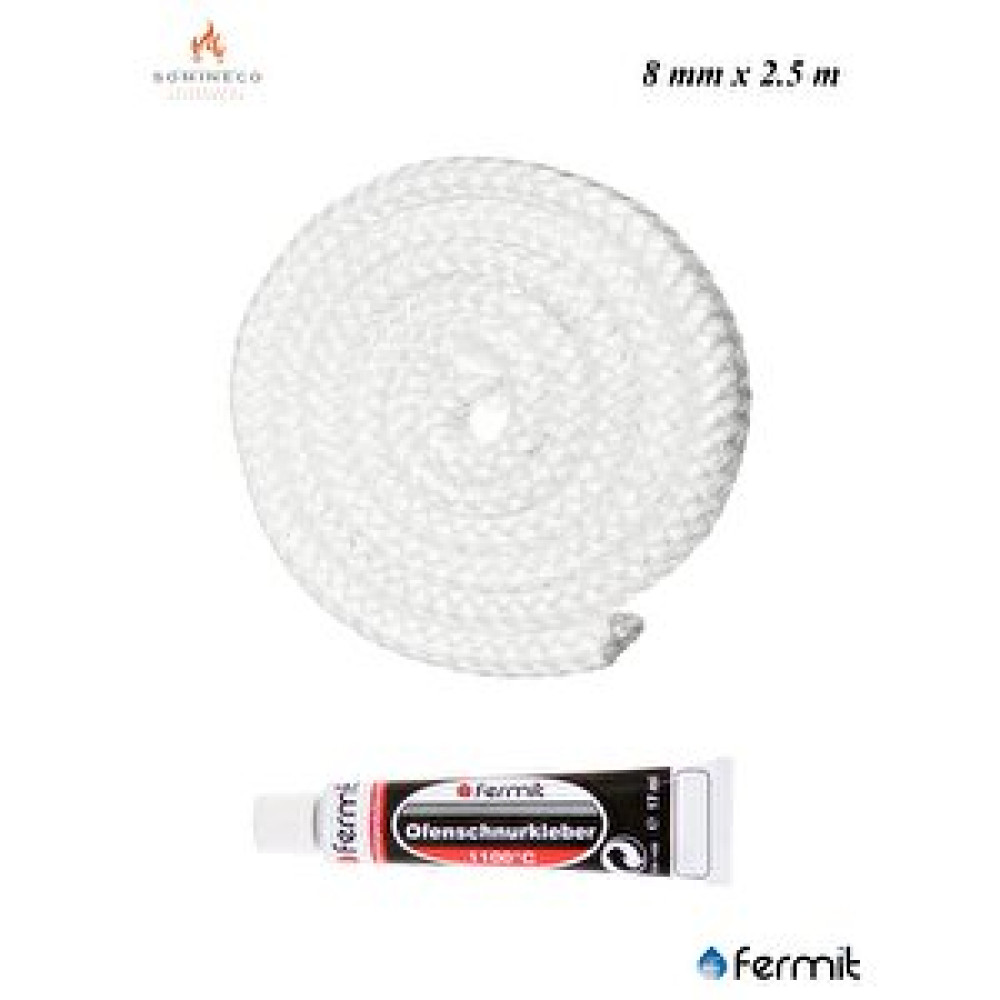 SOMINECO Ithal Fiberglass Yanmaz Soba Şömine Fitili 8 Mm X 2.5m + Fermit Yapıştırıcı 17 Ml Isıtma & Soğutma Fiyatı