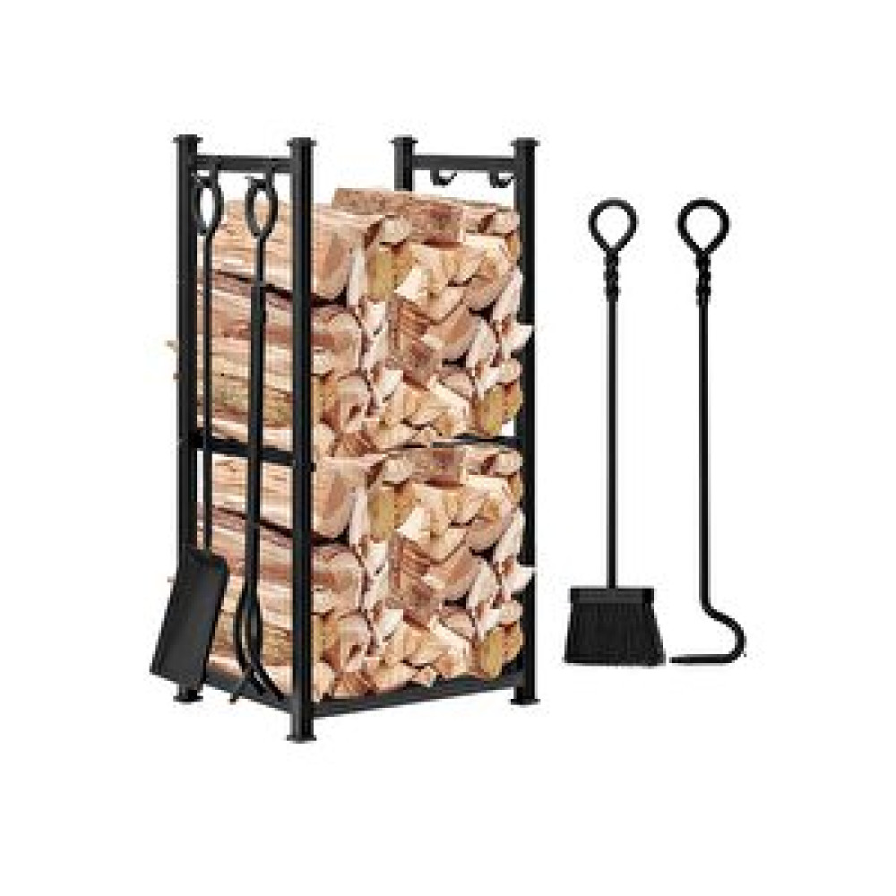 SOMINECO Metal Odunluk Raflı Şömine -soba Maşa Takımı Aksesuar Seti Isıtma & Soğutma Fiyatı
