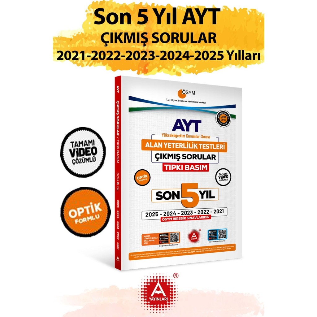 Son 5 Yıl Ayt Çıkmış Sorular-Tıpkı Basım-Bire Bir Ösym-Tamamı Video Çözümlü Temel Yeterlilik Testi (TYT) Fiyatı