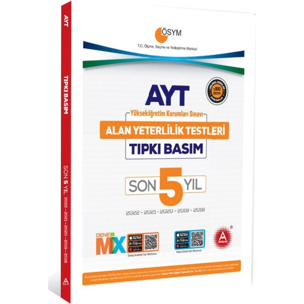 Son 5 Yıl Ayt Tıpkı Basım Seti (Alan Yeterlilik Testi 22-21-20-19-18 Yılı Sınav Soruları) Temel Yeterlilik Testi (TYT) Fiyatı