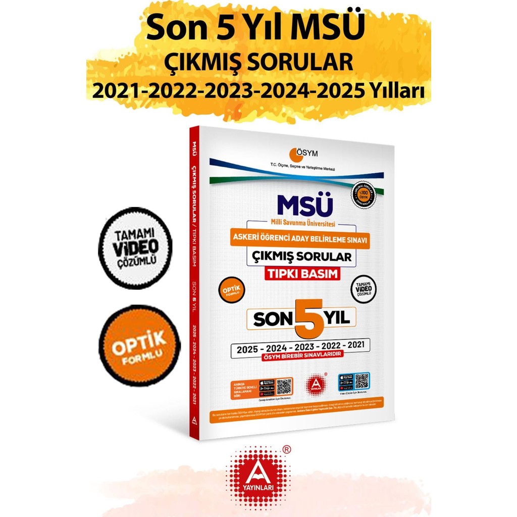 Son 5 Yıl Msü Çıkmış Sorular-Tıpkı Basım-Bire Bir Ösym-Tamamı Video Çözümlü Temel Yeterlilik Testi (TYT) Fiyatı