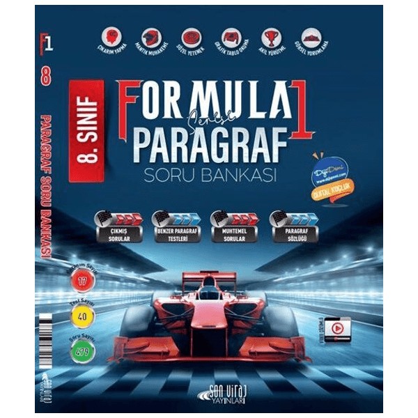 Son Viraj Yayınları 8. Sınıf LGS Paragraf Formula 1 Serisi Soru Bankası Hedef Yaş Grubu: 12+ Tüm Dersler Fiyatı