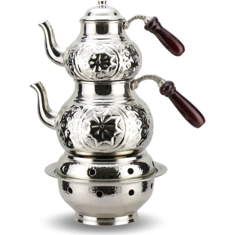 Sonay Bakırcılık Yıldız İşlemeli Bakır Çaydanlık ve Osmanlı Ocağı Çay / Çaydanlık Setleri Fiyatı