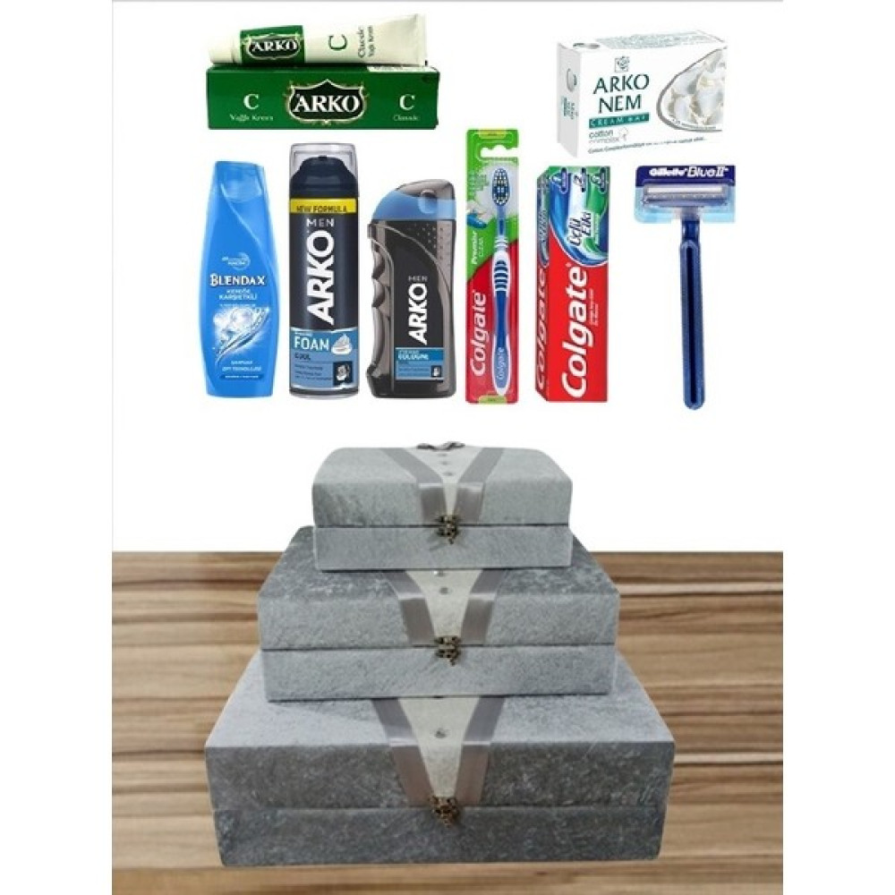 Sonem Çeyiz Damat Çanta Bavul Sandık Erkek Makyaj Çeyiz Seti 3lü 1200G - Gri Yatak Odası Tekstili & Çeyiz Seti Fiyatı