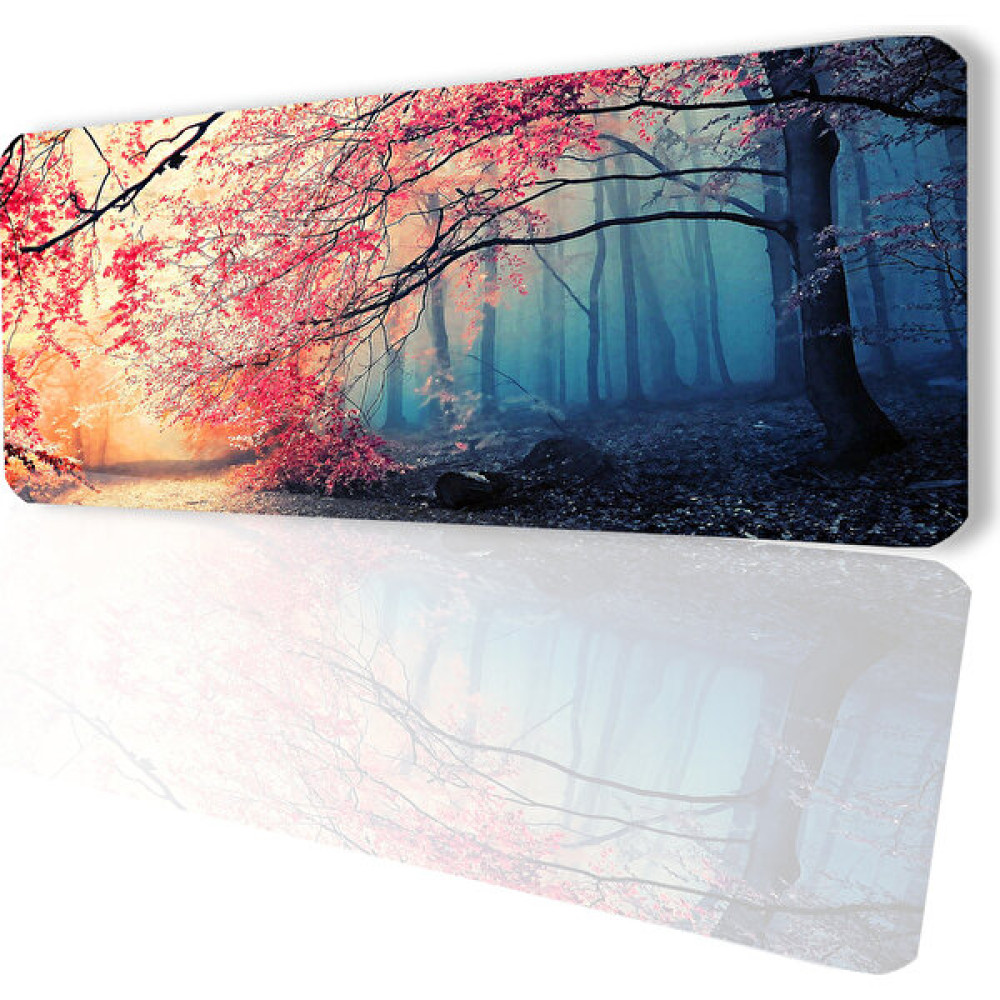 Sonic Touch Gün Işığı ve Kiraz Ağacı Ormanı Temalı Kaydırmaz Gaming Oyuncu Masaüstü Dikişsiz Klavye Pad/ped (Klavye Altlığı) 32X70CM - Turuncu Mouse Pad Fiyatı