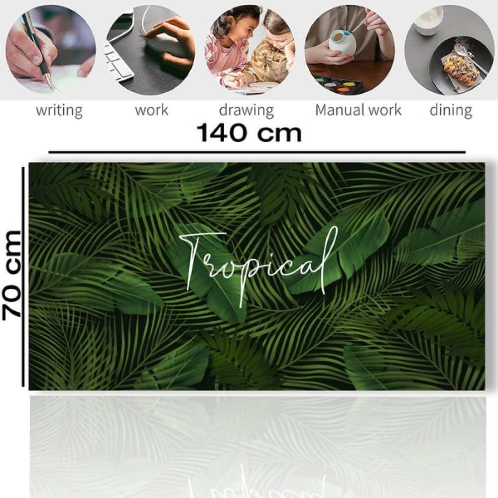 Sonic Touch Tropikal Palmiye Yaprağı Kaydırmaz Dikişsiz Silinebilir Yıkanabilir Yeşil Masa Matı Pad 70X140CM Mouse Pad Fiyatı