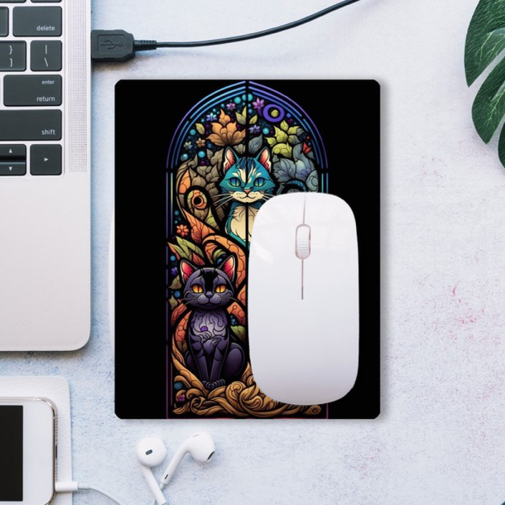 Sonictouch Vitray Chibi Kedileri Kaydırmaz Gaming Oyuncu Dikişsiz Siyah Mor Mouse Pad/ped 17X21CM Mouse Pad Fiyatı