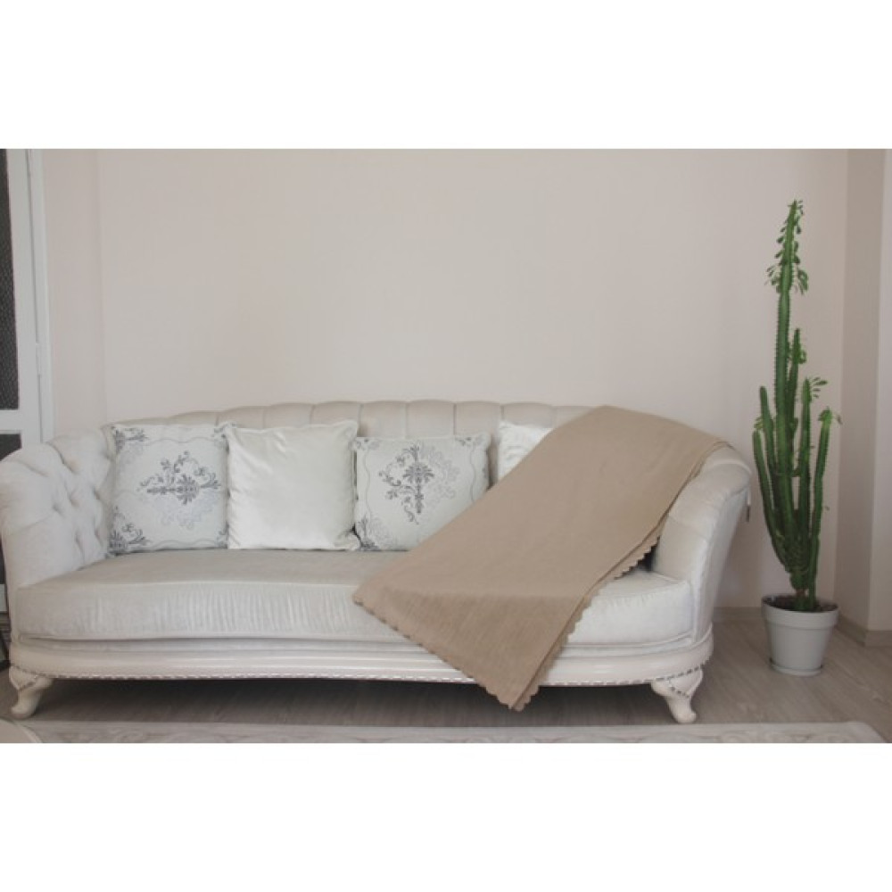 Şönil Çift Taraflı Koltuk Örtüsü Çekyat Örtüsü Şönil Çift Taraflı Kaymaz Kumaş - 175 x 215 cm - Krem Koltuk & Kanepe Örtüsü Fiyatı