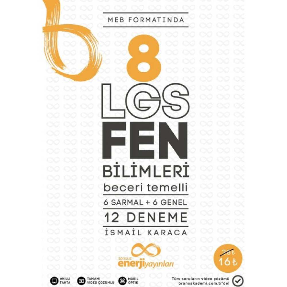 Sonsuz Enerji Yayınları LGS Fen Bilimleri 12 Deneme Kaynak Kitapları Fiyatı
