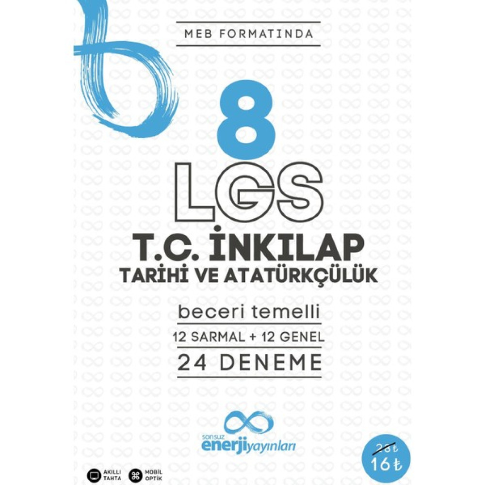 Sonsuz Enerji Yayınları LGS T.C. İnkılap Tarihi ve Atatürkçülük 24 Deneme Kaynak Kitapları Fiyatı