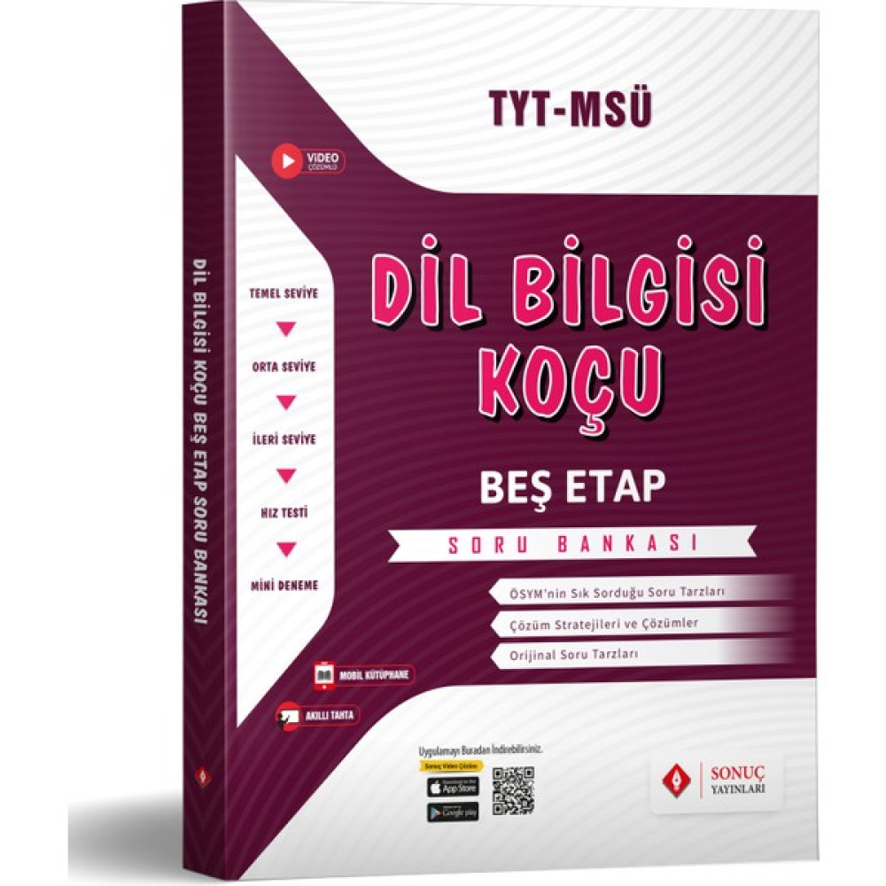 Sonuç Yayınları Dil Bilgisi Koçu Beş Etap Soru Bankası 2023 - 2024 Kaynak Kitapları Fiyatı