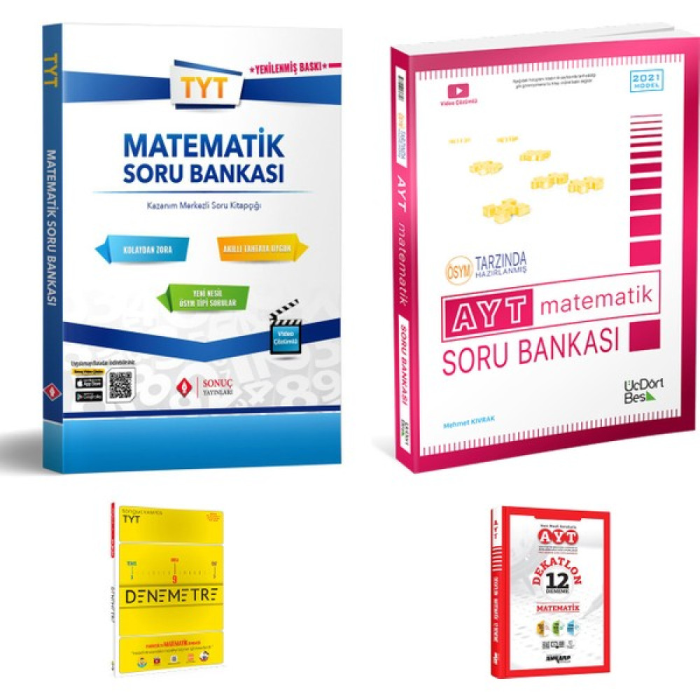 Sonuç Yayınları TYT Matematik ve 345 AYT Matematik Soru Bankası + Deneme Temel Yeterlilik Testi (TYT) Fiyatı