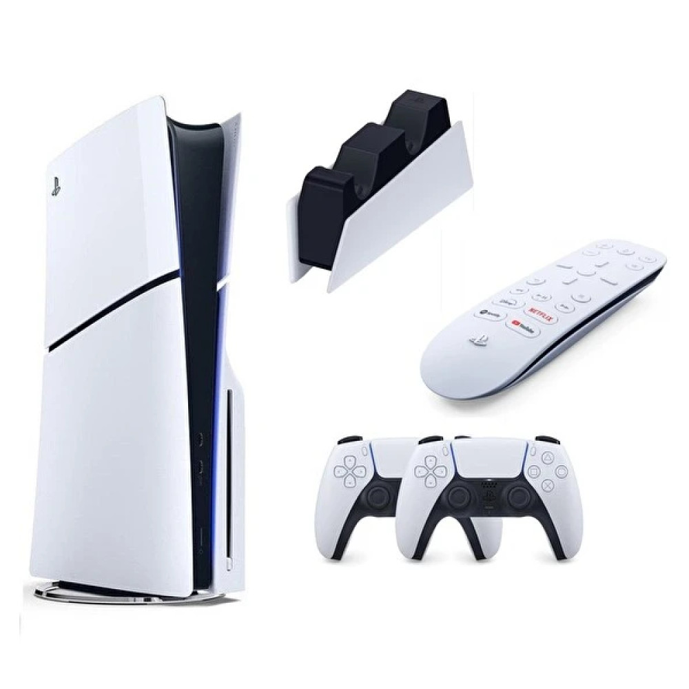 Sony Playstation 5 Slim Diskli 3 TB Oyun Konsolu - 2. Dualsense Kol - Şarj İstasyonu - Medya Kumandası (İthalatçı Garantili) Playstation Oyun Konsolu Fiyatı