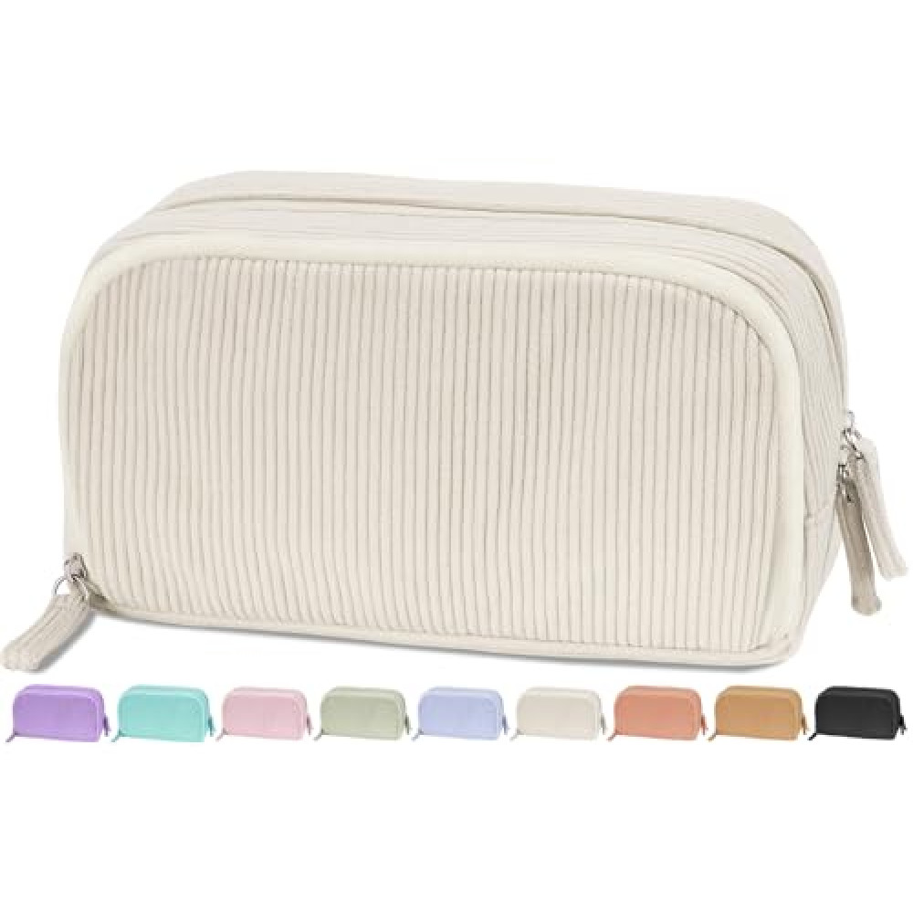 Sooez Big Capacity Pencil Case Pen Pouch, Soft Corduroy Pencil Bag with 3 Compartment, Multiple Pockets, Sturdy Zipper, Cute School Supplies Pen Bag Organizer For Teen Girls College