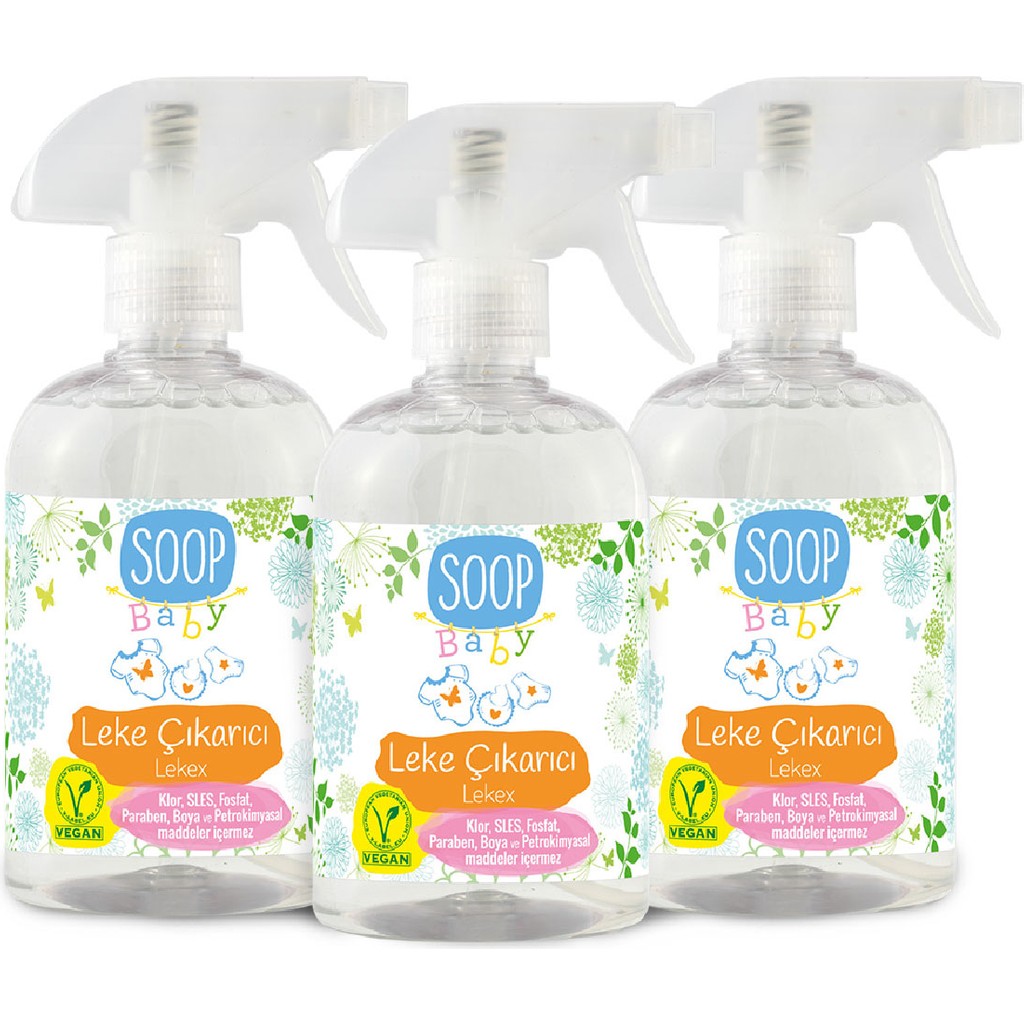 Soop Baby %100 Doğal Bebek Leke Çıkarıcı 500 mL 3lü Paket | Bitkisel Vegan Hipoalerjenik Organik Gül Kokulu - 1,5 lt Çamaşır Yıkama Fiyatı