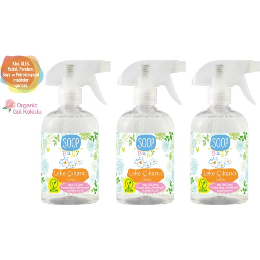 Soop Baby Leke Çıkarıcı - Lekex 3'lü Paket- Doğal Leke Çıkarıcı - 1,5 lt Çamaşır Yıkama Fiyatı