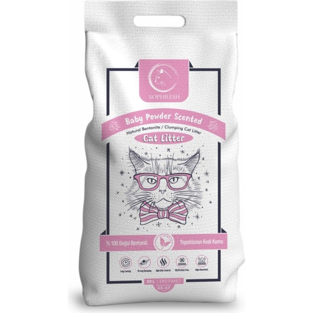 Sophresh BS250 Bebek Pudrası 20 Lt Kedi Kumu Cat Litter Evcil Hayvan Ürünleri Fiyatı