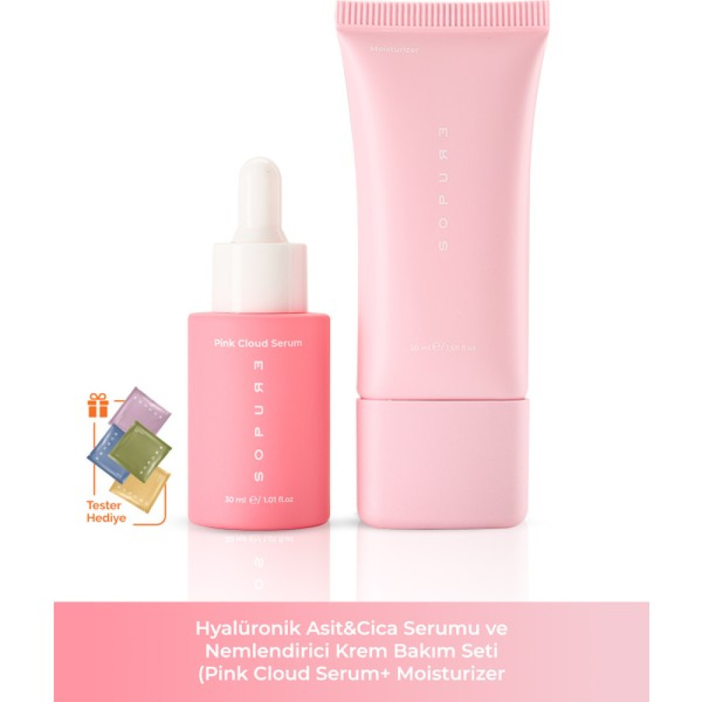 Sopure Hyalüronik Asit&Cica Serumu ve Nemlendirici Krem Bakım Seti (Pink Cloud Serum+ Moisturizer) Cilt ve Yüz Bakımı Fiyatı