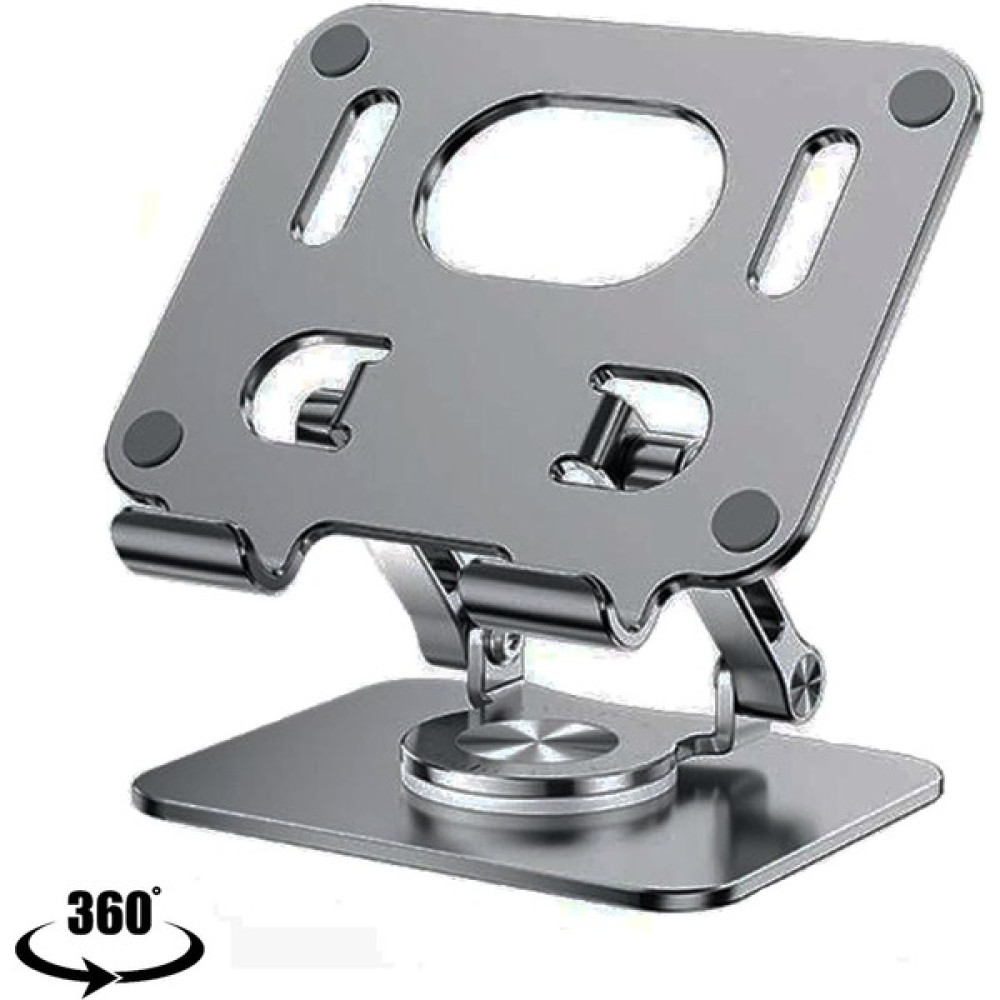 Sore 360 Derece Dönebilen Lüks Katlanabilir Metal Tablet ve Telefon Tutucu Stant Masaüstü Şarj Stand Ma-02 - Koyu Gri Tablet Aksesuarı Fiyatı