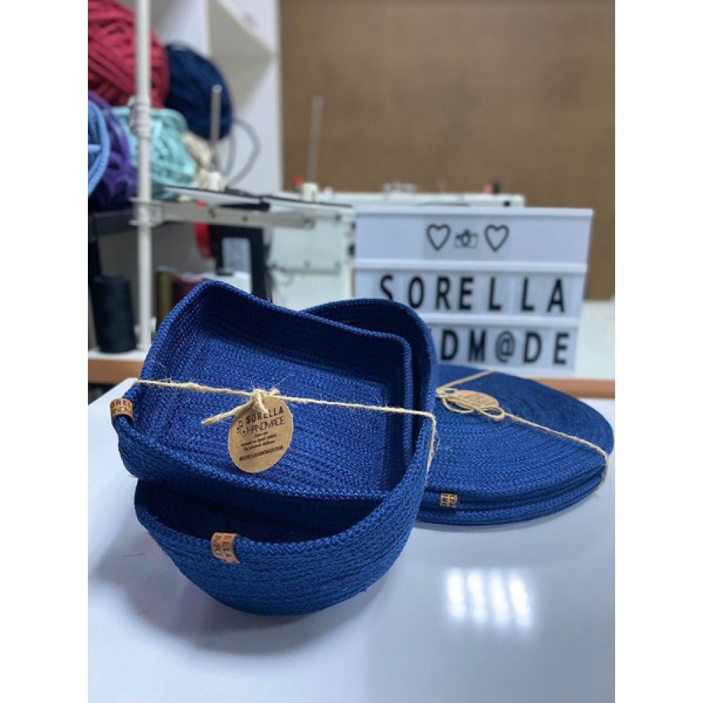 Sorella Hand Made Amerikan Servis, Hasır Supla Takımı, 6 Adet Tabak Altlığı+1 Ekmek Sepeti+ 1 Peçetelik Makine Dikişli - 32 x 32 cm - Renkli Amerikan Servis Fiyatı