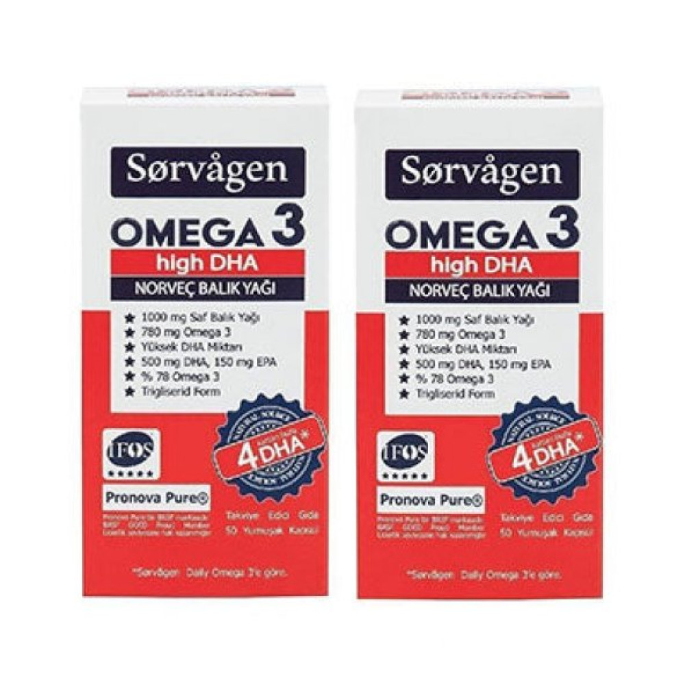 Sorvagen Omega-3 High Dha Norveç Balık Yağı 50 Kapsül 2Li Paket Kişisel Bakım Gereçleri Fiyatı