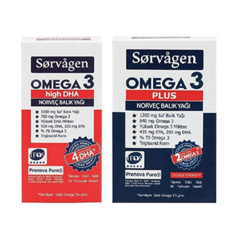 Sorvagen Omega-3 High Dha & Omega-3 Plus Kişisel Bakım Gereçleri Fiyatı