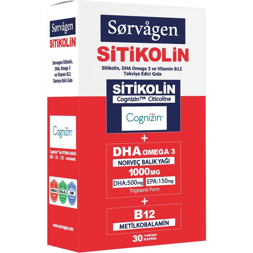 Sorvagen Smart Sitikolin Dha Omega 3 ve B12 30 Kapsül Diğer Fiyatı