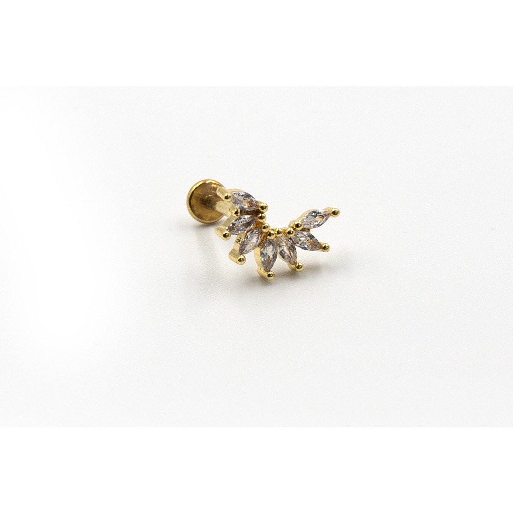 Sose Moda Çoklu Taş Detaylı Gold Tragus Piercing – Helix Uyumlu Anti Alerjik Diğer Fiyatı