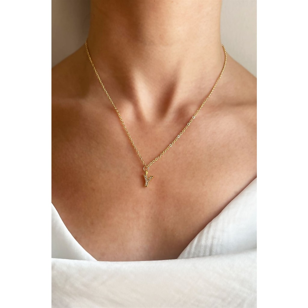 Sose Moda Y Harfli Gold Zincir Kolye Diğer Fiyatı