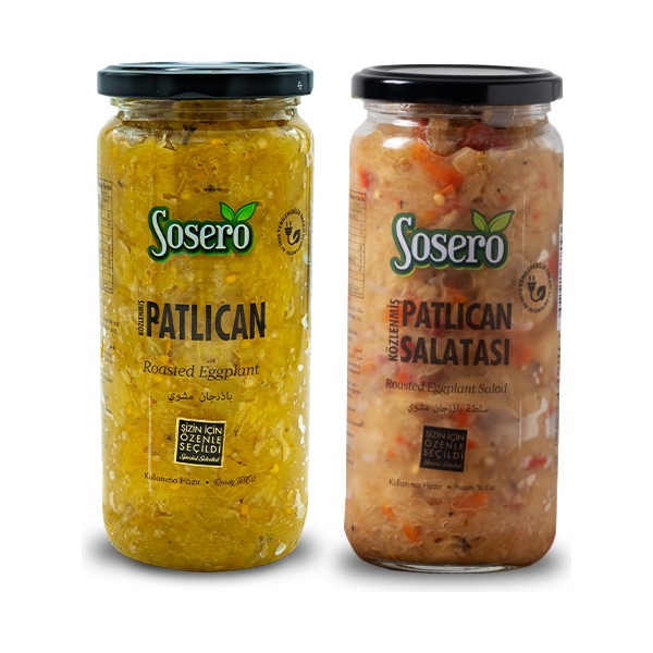 Sosero Közlenmiş Patlıcan 435 gr & Közlenmiş Patlıcan Salatası 435 gr ( Ikisi Bir Arada ) - 870 gr Diğer Fiyatı