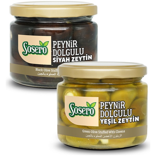 Sosero Peynir Dolgulu Siyah Zeytin 290 gr & Peynir Dolgulu Yeşil Zeytin 290 gr ( Ikisi Bir Arada ) - 580 gr Diğer Fiyatı