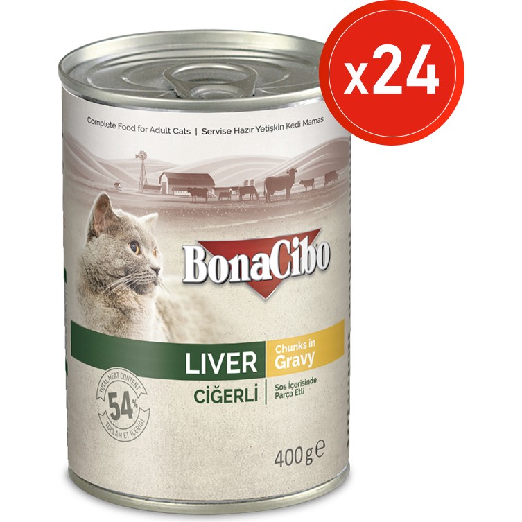 Soslu Ciğerli Yaş Kedi Maması, 400 gr x 24 Adet, Tüm Irklar Için, Doğal, Şeker Içermez Evcil Hayvan Ürünleri Fiyatı
