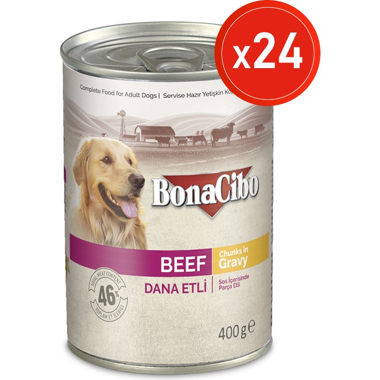 Soslu Dana Etli Yaş Köpek Maması, 400 gr x 24 Adet, Tüm Irklar Için, Doğal, Şeker Içermez Evcil Hayvan Ürünleri Fiyatı