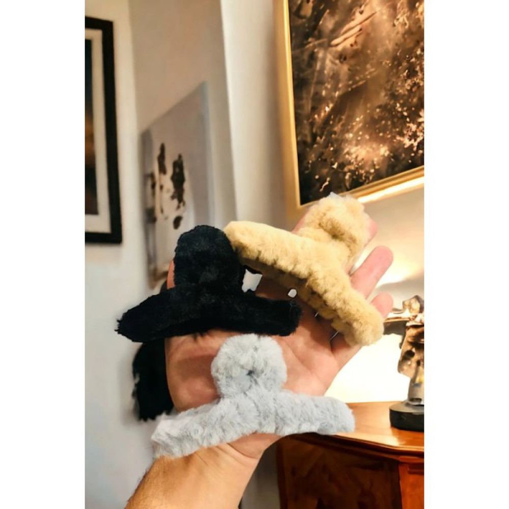 Sosyete Dükkanı Kadın Peluş Model 3 Adet Büyük Boy Mandal Toka Toka, Taç & Saç Bandı Fiyatı