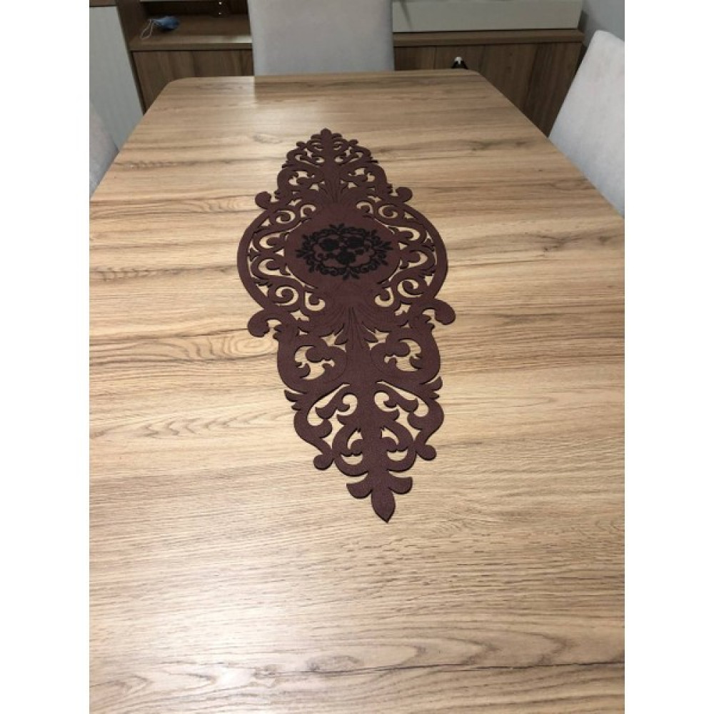 Sosyete Dükkanı Özel Kesim Deri Runner (Koyu Gri) (35X90) - Koyu Kahverengi - 35 x 90 cm Masa Örtüsü Fiyatı
