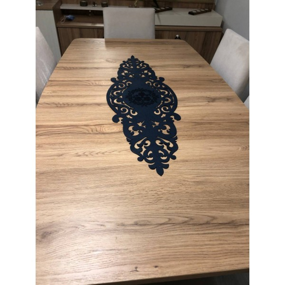 Sosyete Dükkanı Özel Kesim Deri Runner (Koyu Gri) (35X90) - Siyah - 35 x 90 cm Masa Örtüsü Fiyatı