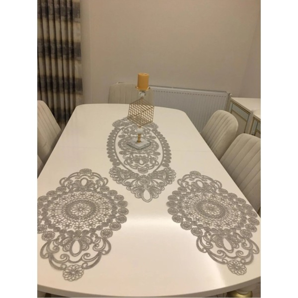 Sosyete Dükkanı Yeni 2+1salon Takımı Set - 37 x 117 cm - Gri Masa Örtüsü Fiyatı
