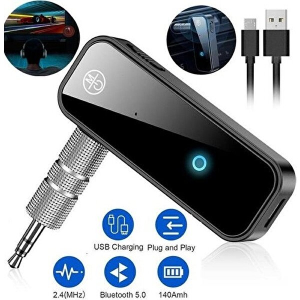 Souche C28 Bluetooth 5.0 Dongle Araç Oto Ses Alıcısı 3.5mm Aux Kit - Yeşil Cep Telefonu Araç Kiti Fiyatı
