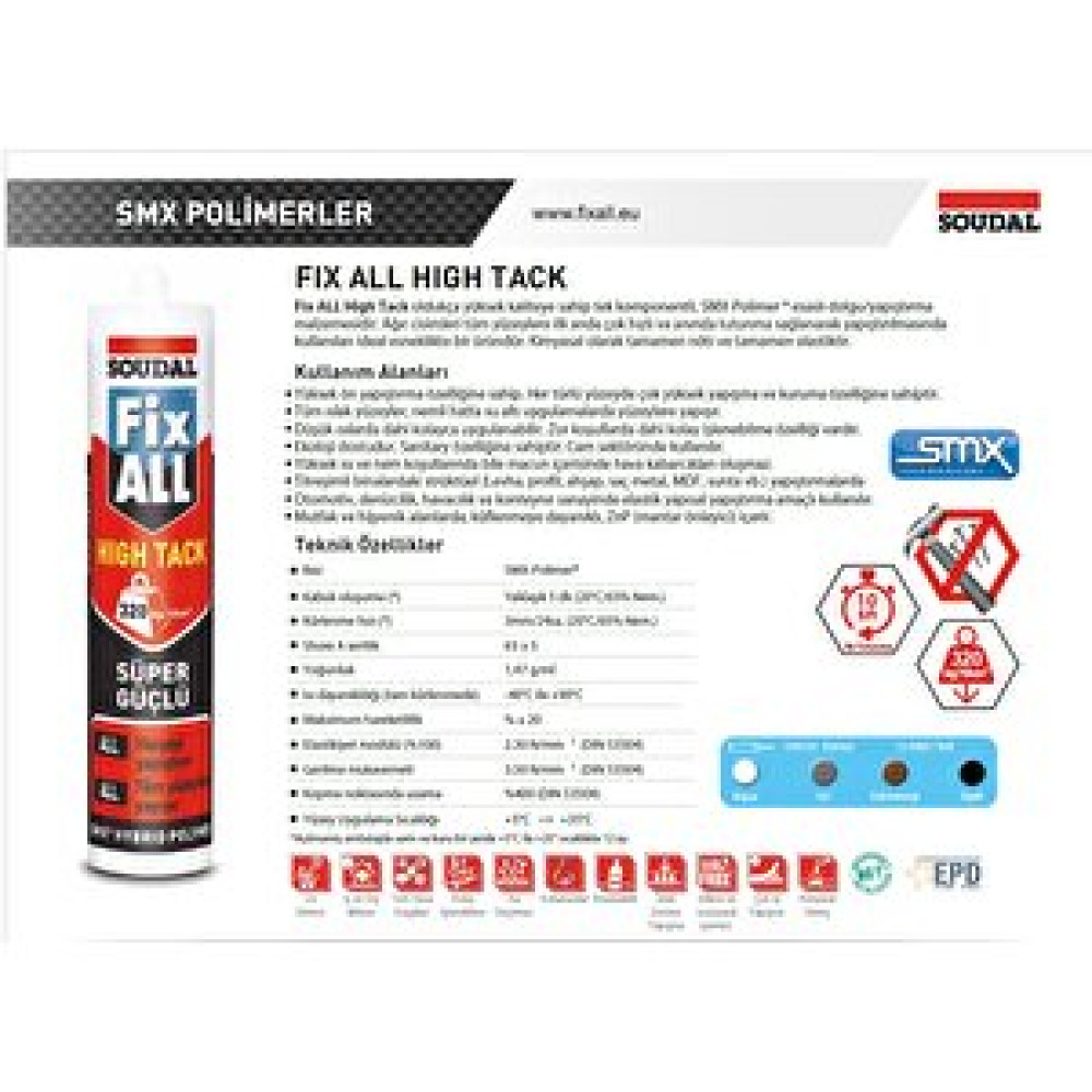 Soudal 290 Ml Soudal Fıx All Hıgt Tack Beyaz Yapıştırıcı Fiyatı