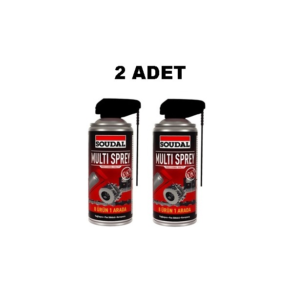 Soudal Multi Sprey Yağlayıcı-Pas Sökücü Spreyi 400 ml - 2 ADET - Şeffaf Oto Yağlayıcılar Fiyatı