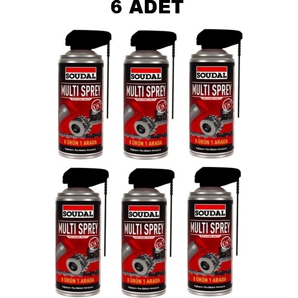 Soudal Multi Sprey Yağlayıcı-Pas Sökücü Spreyi 400 ml - 6 ADET - Şeffaf Oto Yağlayıcılar Fiyatı