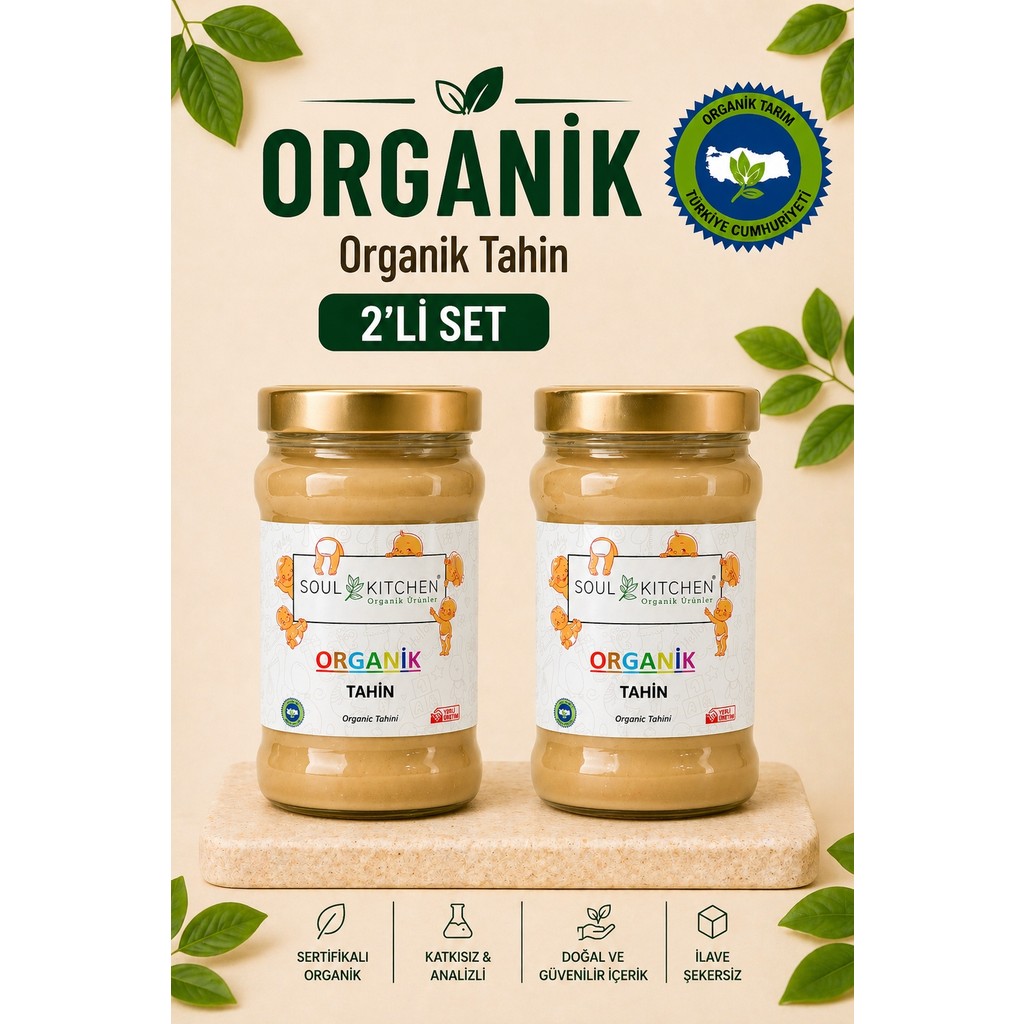 Soul Kitchen Organik Ürünler Organik Sertifikalı Tahin Katkısız Doğal 300 G 2’li Avantaj Set Diğer Fiyatı