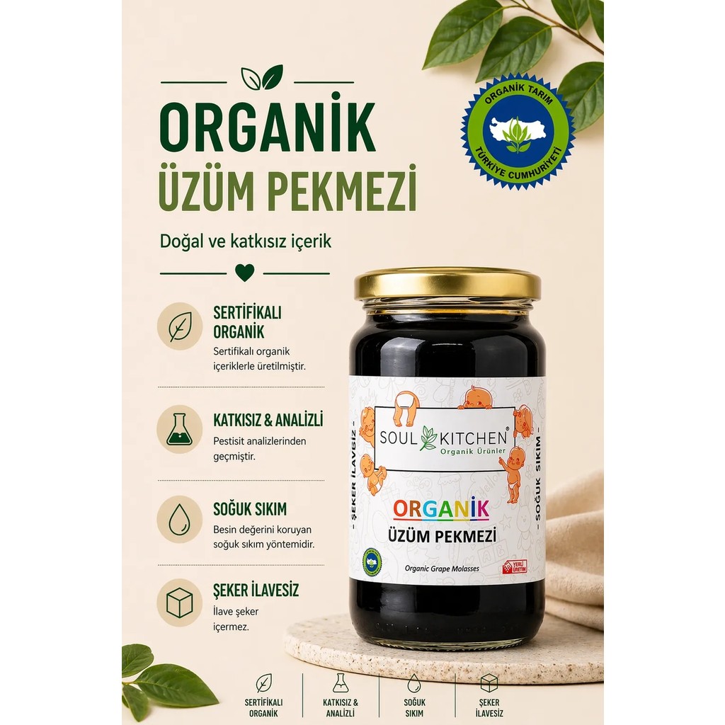 Soul Kitchen Organik Üzüm Pekmezi  380 g Diğer Fiyatı