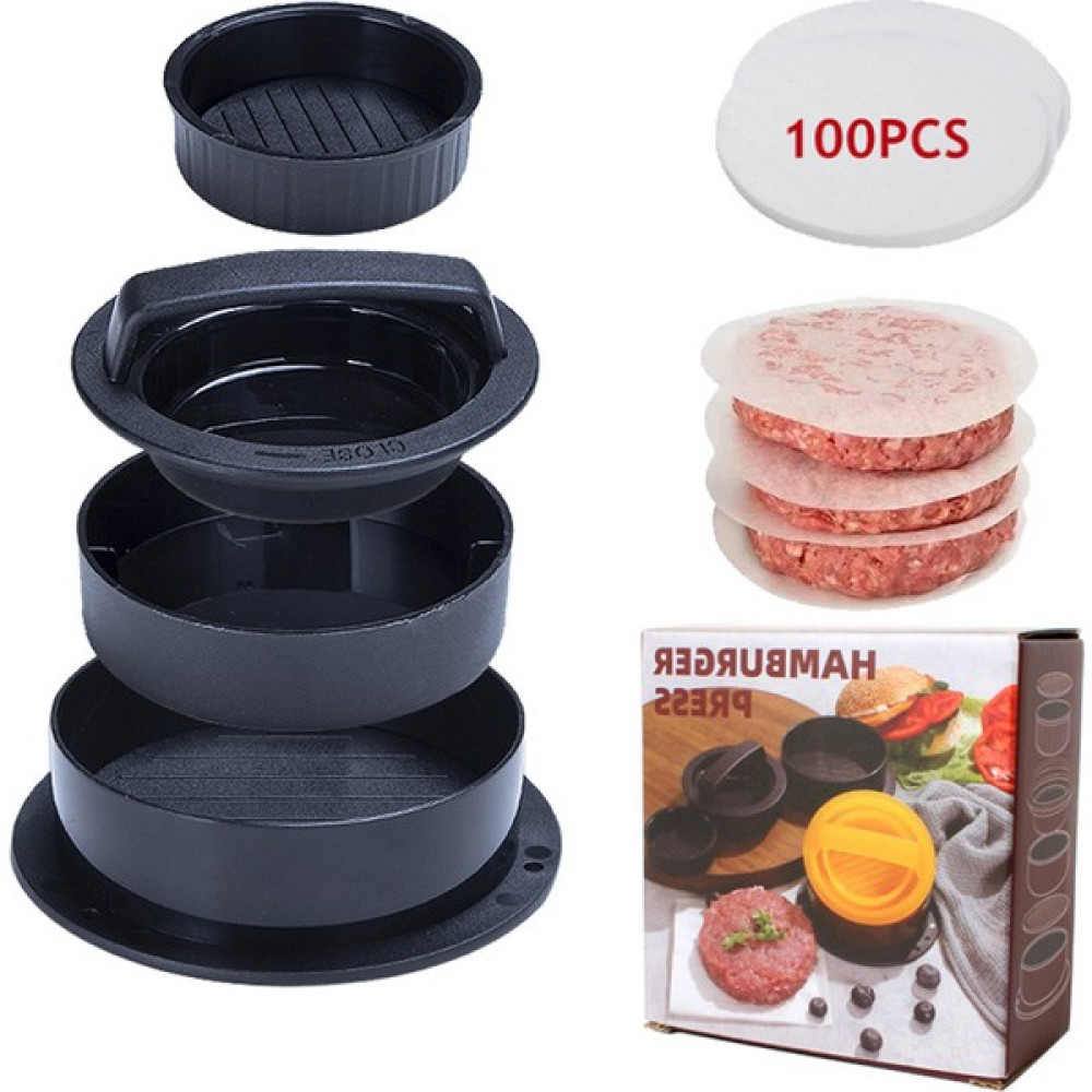 Soulada Manuel Plastik Burger Çok Fonksiyonlu Et Basıncı Yuvarlak Köfte Pirinç Yağı Kalıplama Aleti Artı 100 Adet Yağlı Kağıt (Yurt Dışından) - Siyah Kıyma Makineleri Fiyatı