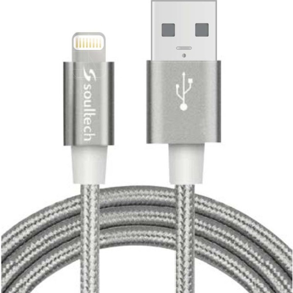 Soultech 2.0 A Lightning İp Örgü Metal Data Şarj Kablosu Gri Cep Telefonu Kablosu Fiyatı