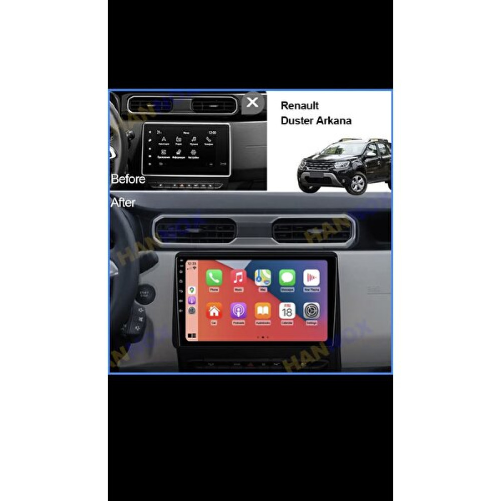 Sound City Dacia Duster 2019-20 Multimedya 2gb Ram 32 GB Hafıza CarPlay/androidauto kamera hediyeli - Siyah Oto Görüntü Sistemleri Fiyatı