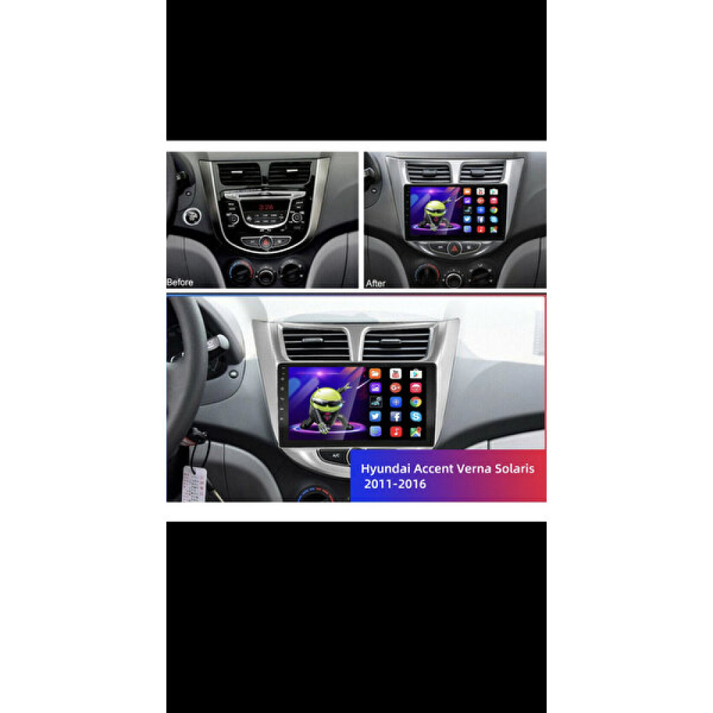 Sound City Hyundai Accent Blue 2011-13 Multimedya 2gb Ram 32 GB Hafıza CarPlay/androidauto kamera hediyeli - Siyah Oto Görüntü Sistemleri Fiyatı