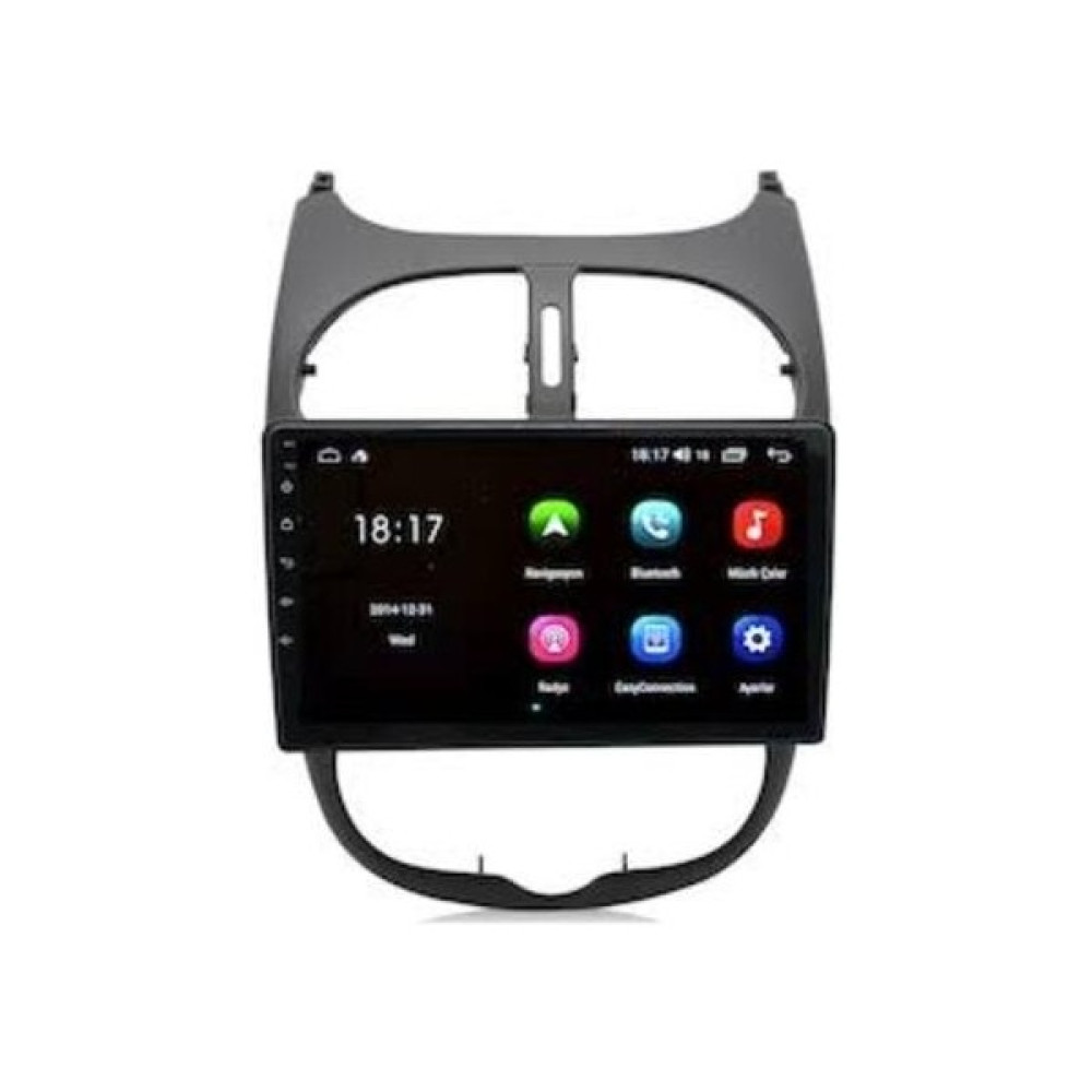 Sound City Pejo 206 2000-06 Multimedya 2gb Ram 32 GB Hafıza CarPlay/androidauto kamera hediyeli - Siyah Oto Görüntü Sistemleri Fiyatı