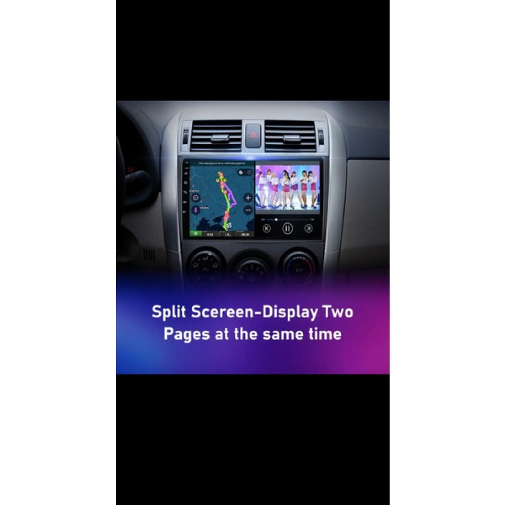 Sound City Toyota Corolla 2007-12 Multimedya 4gb Ram 64 GB Hafıza CarPlay/androidauto kamera hediyeli - Siyah Oto Görüntü Sistemleri Fiyatı